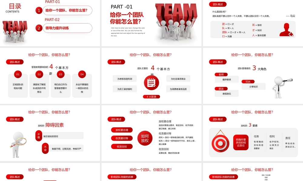 红色团队管理能力和领导力修炼培训PPT模板.pptx