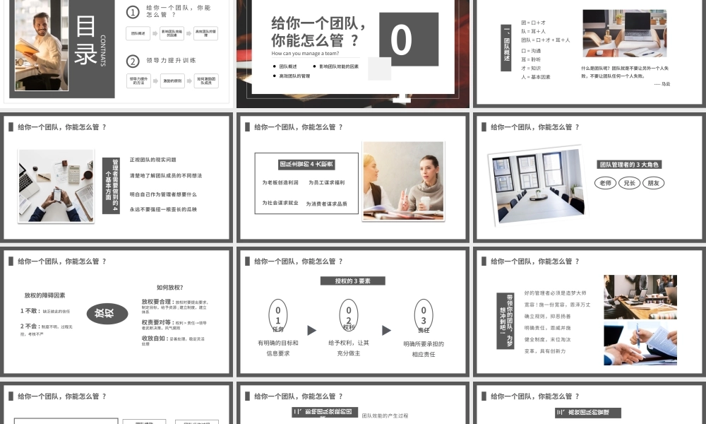 灰色简约风团队管理和领导力修炼PPT模板.pptx