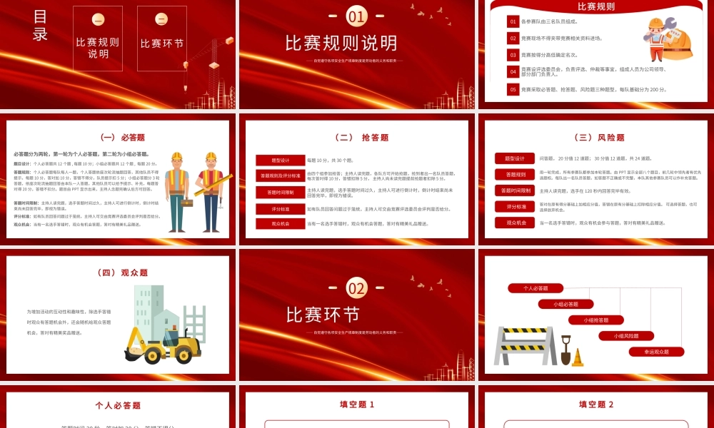 安全生产知识竞赛红色大气简约PPT模板.pptx