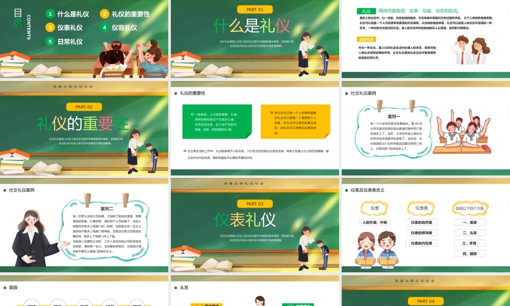 卡通风社交礼仪培训PPT模板.pptx