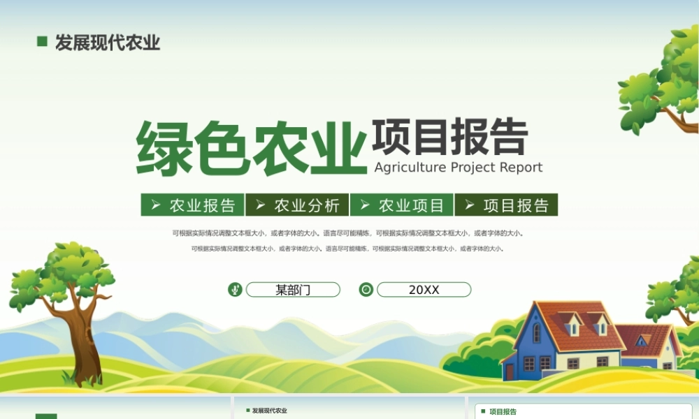 发展现代农业绿色农业项目报告PPT.pptx