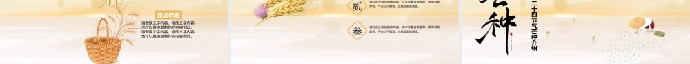 黄色中国风芒种节气介绍PPT模板.pptx