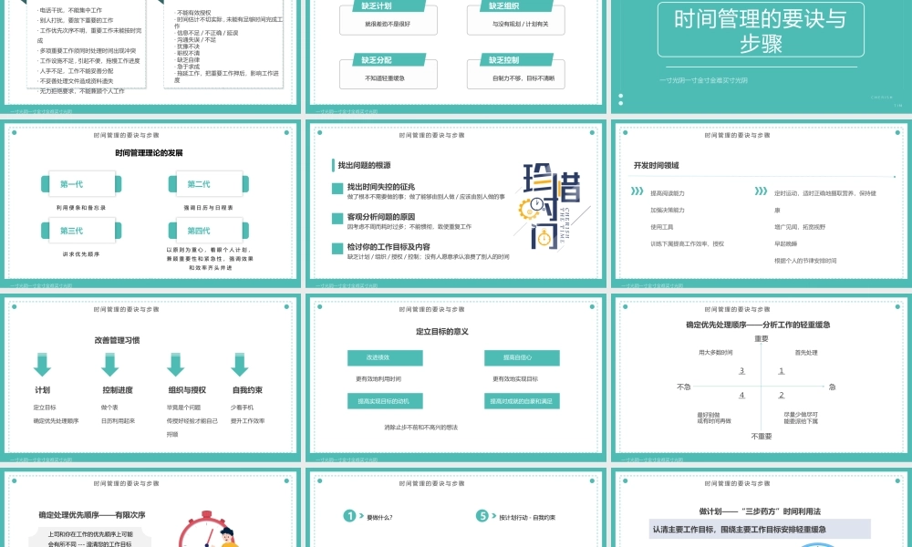 绿色简约风有效的时间管理PPT模板.pptx
