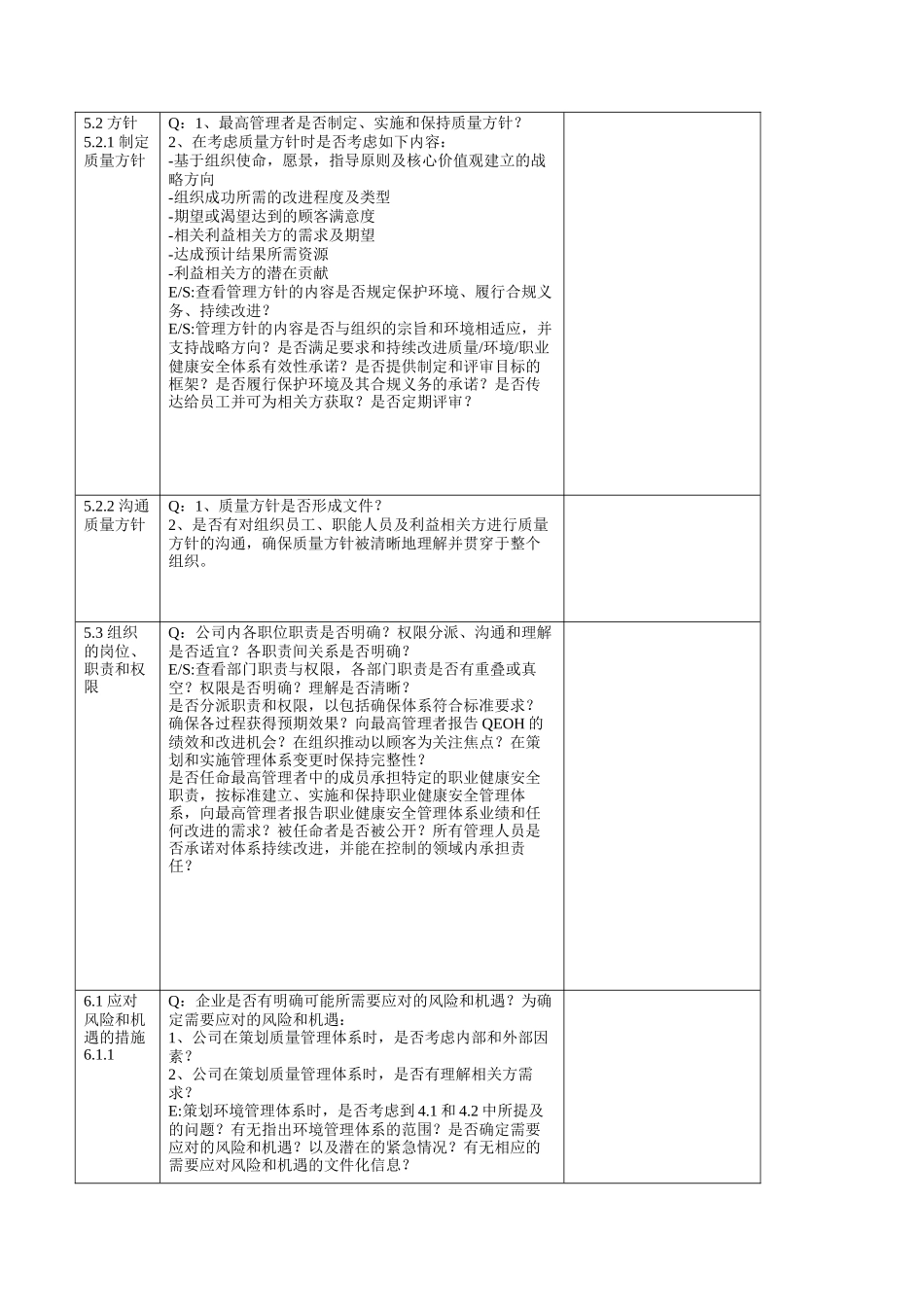 公司质量体系内审检查表.docx_第3页