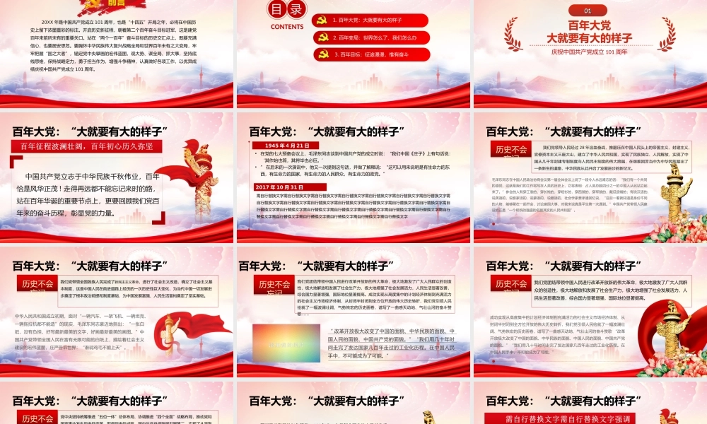 庆祝建党101周年七一建党节PPT百年恰是风华正茂PPT课件（带内容）.ppt