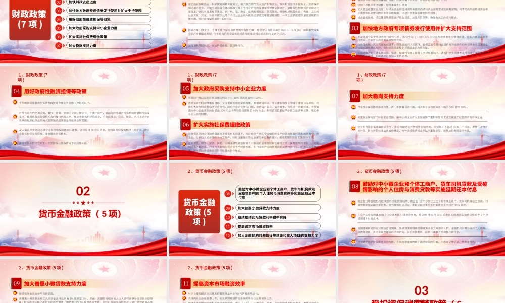 稳经济6方面33项一揽子政策措施PPT《扎实稳住经济的一揽子政策措施》PPT课件（带内容）.pptx
