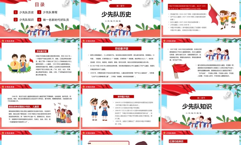 卡通风校园少先队入队前教育ppt模板.pptx