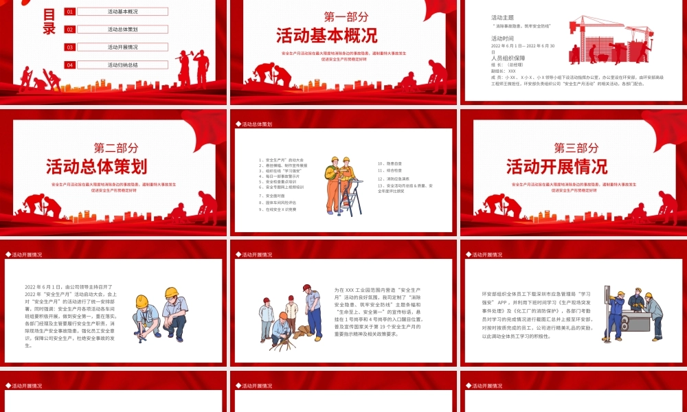 2022安全生产月培训活动总结PPT课件（带内容）.ppt