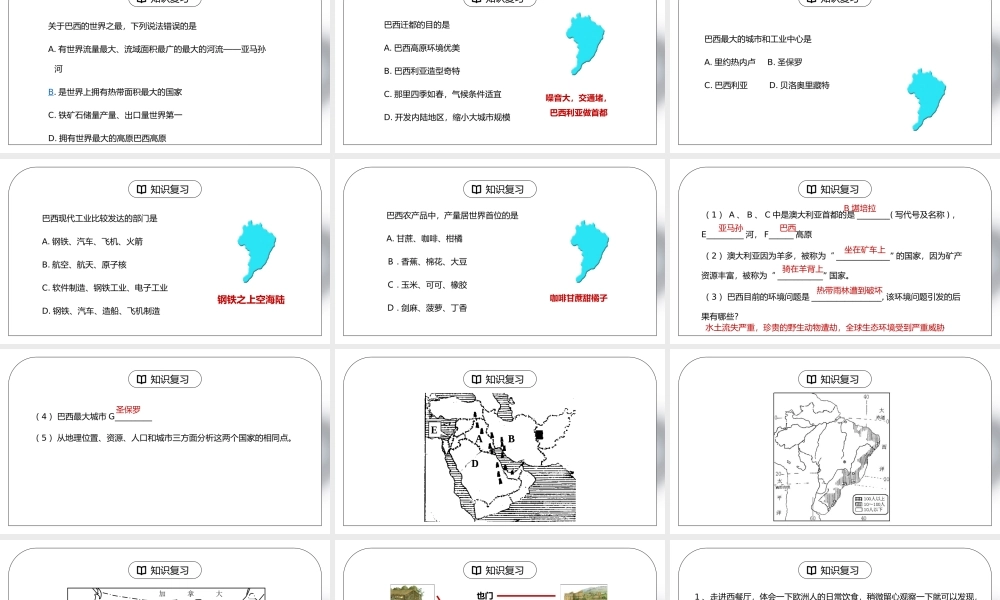 人教版七年级地理下册第六单元《七年级地理下册总复习5》PPT课件.pptx