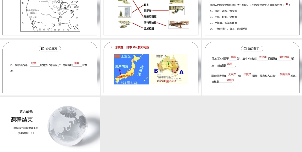 人教版七年级地理下册第六单元《七年级地理下册总复习5》PPT课件.pptx
