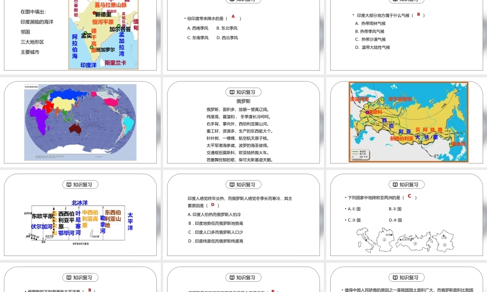 人教版七年级地理下册第六单元《七年级地理下册总复习3》PPT课件.pptx