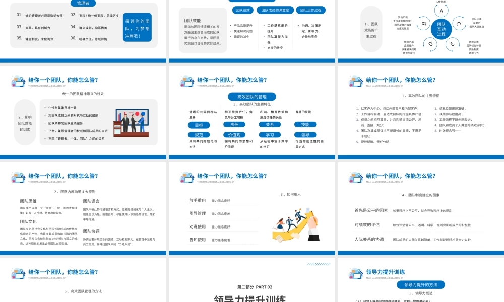 商务风团队管理和领导力培训课件PPT模板.pptx