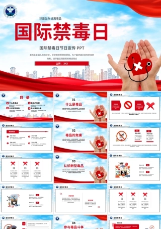 红色大气国际禁毒日主题PPT模板.pptx