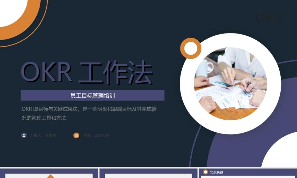 OKR工作法PPTOKR即目标与关键成果法是一套明确和跟踪目标及其完成情况的管理工具和方法PPT课件（带内容）.ppt