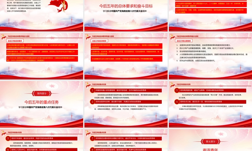 2022海南第八次党代会会议精神学习PPT课件（带内容）.ppt