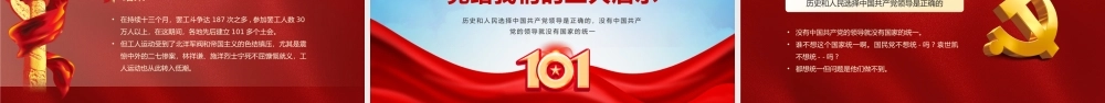 红色热烈庆祝建党101周年PPT模板.pptx