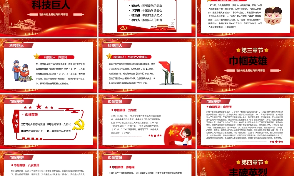 红色党史人物主题课件PPT模板.pptx