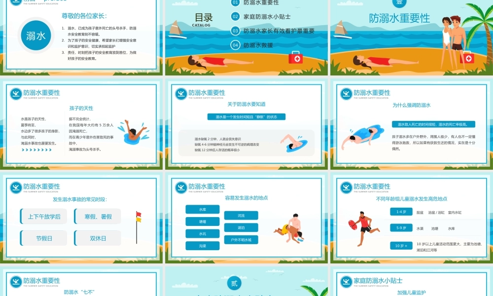 夏季防溺水安全教育宣传PPT暑假防溺水安全教育PPT课件（带内容）.pptx