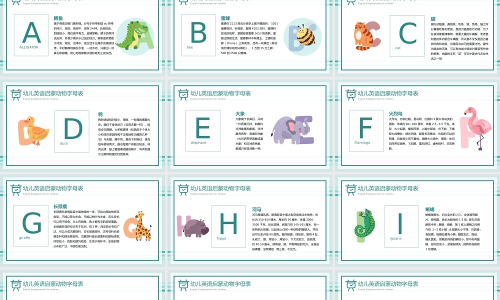 幼儿英语启蒙动物字母表教学PPT课件（带内容）.pptx
