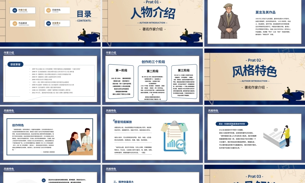 创意中国当代著名作家莫言PPT模板.pptx