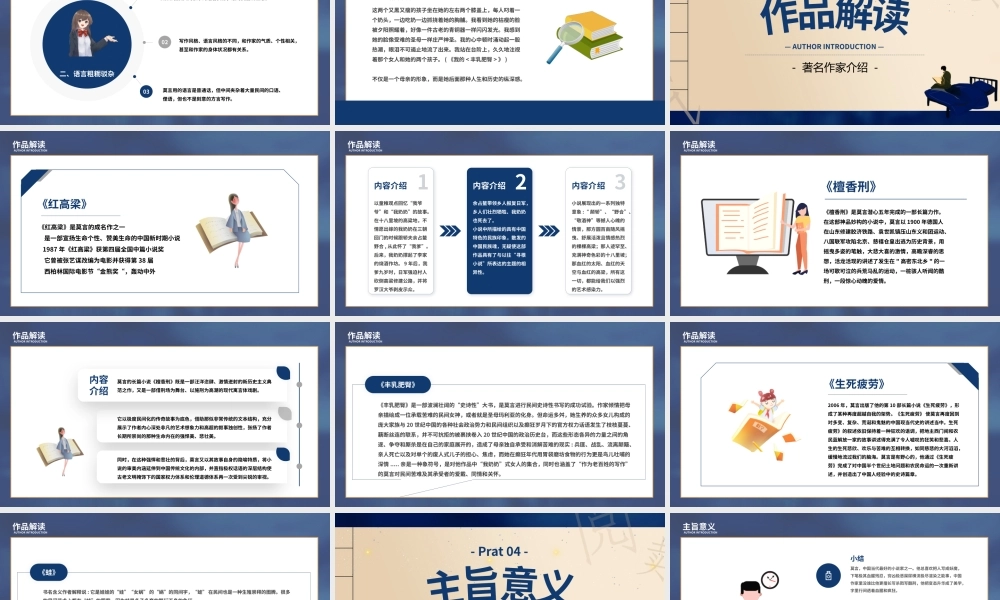 创意中国当代著名作家莫言PPT模板.pptx