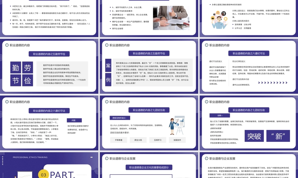 企业员工职业道德培训PPT课件（带内容）.pptx