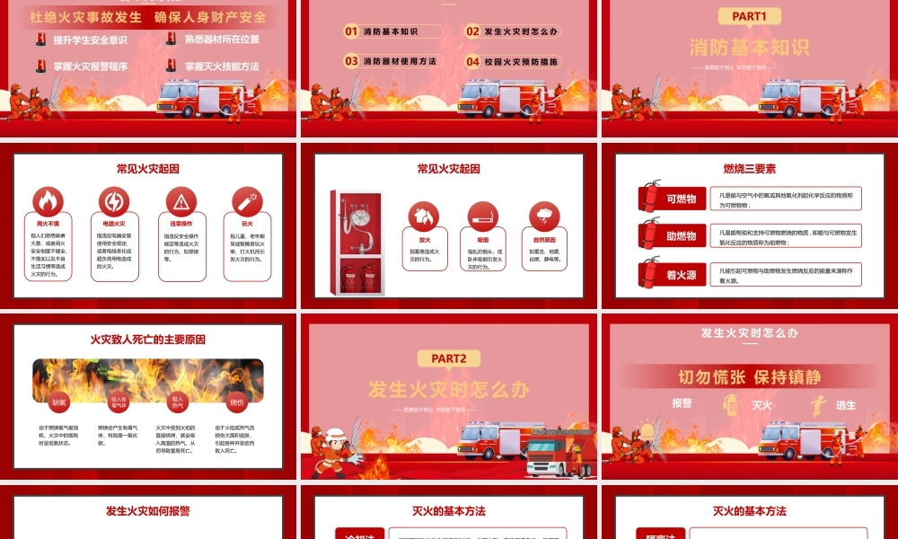 校园消防安全培训PPT杜绝火灾事故发生确保人身财产安全PPT课件（带内容）.pptx