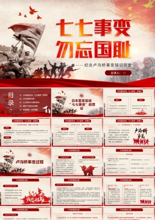 七七事变纪念日PPT纪念卢沟桥事变铭记历史PPT课件（带内容）.pptx