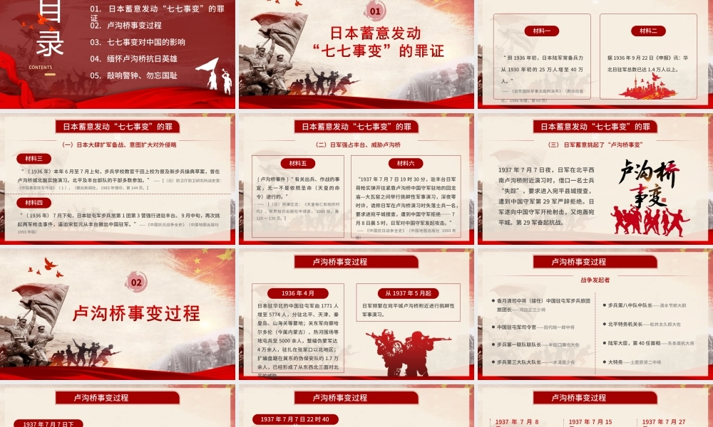 七七事变纪念日PPT纪念卢沟桥事变铭记历史PPT课件（带内容）.ppt