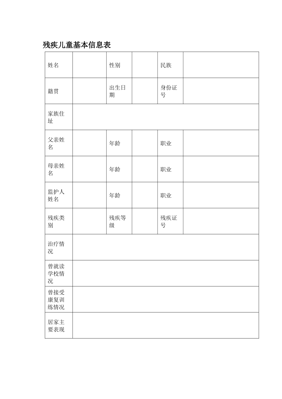 残疾儿童基本信息表.docx_第1页