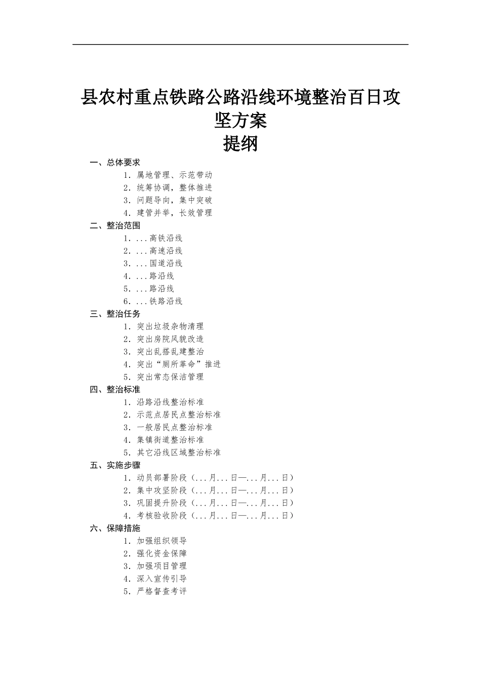 农村重点铁路公路沿线环境整治百日攻坚方-案.docx_第1页