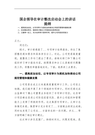 领导在审计整改启动会上的讲话发言.docx