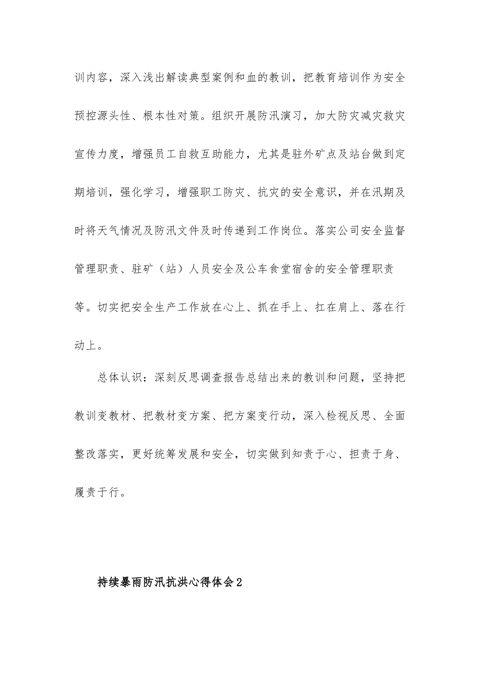 2022持续暴雨防汛抗洪心得体会五篇.docx_第3页