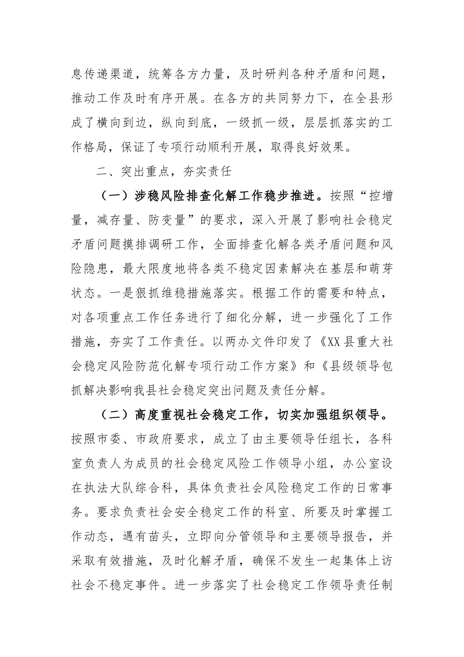 风险防范化解专项行动：重大社会稳定风险防范化解专项行动工作总结.docx_第2页