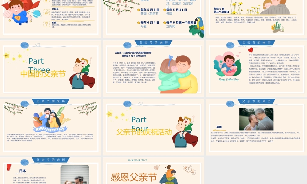 感恩父亲节PPT父亲节的庆祝活动PPT课件（带内容）.ppt