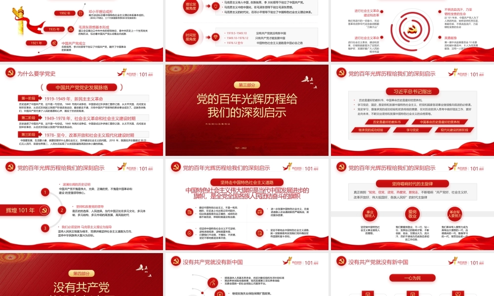 建党101周年党史学习PPT百年搭档恰是风华正茂PPT课件（带内容）.pptx