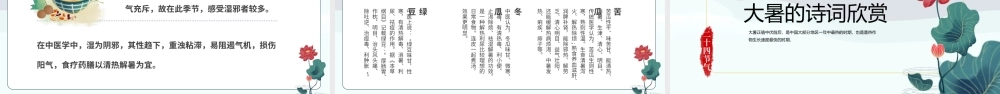 中国传统二十四节气大暑节气介绍PPT大暑的诗词欣赏PPT课件（带内容）.ppt