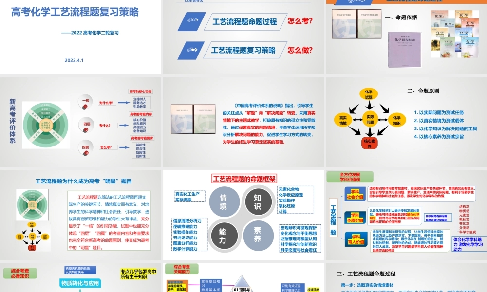 高考化学工艺流程题复习策略2022.pptx