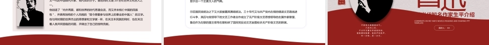 中国当代知名作家鲁迅生平介绍PPT模板.pptx