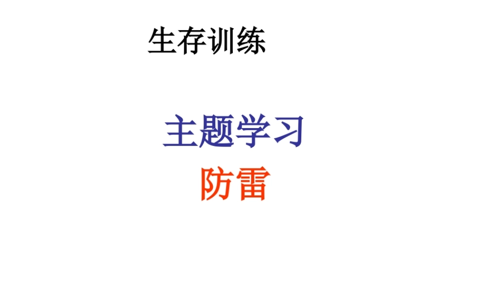 生存训练主题学习--防雷.ppt