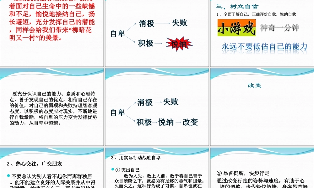 克服自卑-走向自信.ppt