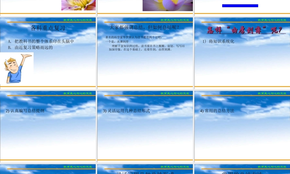习与心理和集中注意力提高记忆力）.ppt