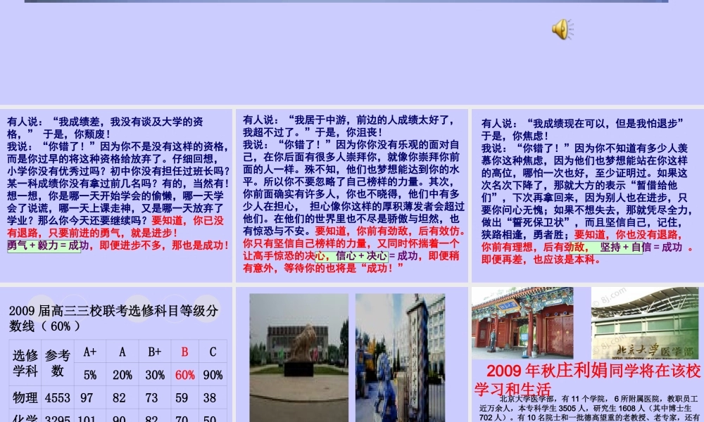 主题班会ppt课件：写给高三同学的话.ppt