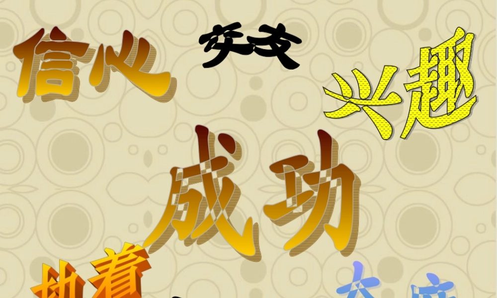 班会主题：信心信念交友执着态度成功.ppt