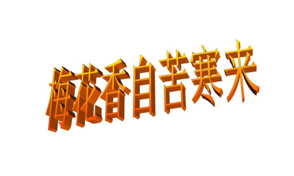 班会梅花香自苦寒来.ppt