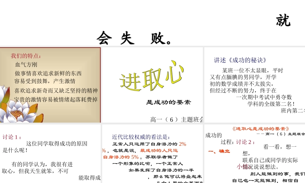 进取心是成功的要素.ppt