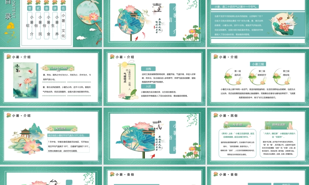 中小学生传统二十四节气小暑时节主题班会PPT课件（带内容）.ppt