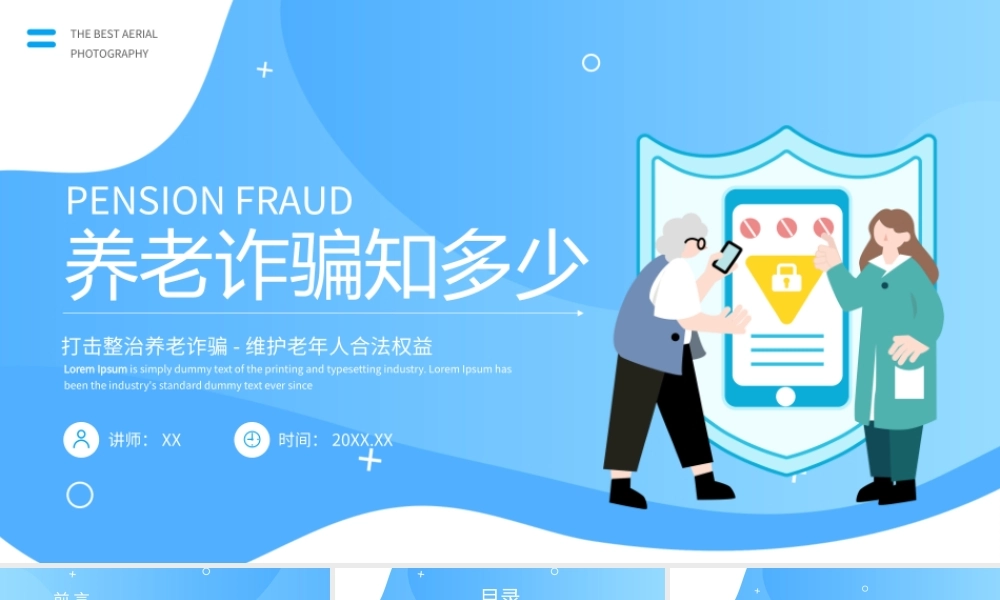 蓝色简约打击整治养老诈骗维护老年人合法权益PPT模板.pptx