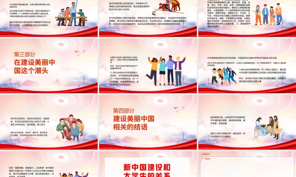新中国建设和大学生的关系PPT建设美丽中国应有的担当PPT课件（带内容）.ppt