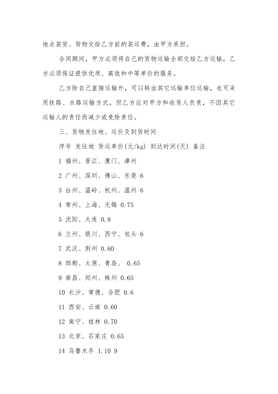 简易版货物运输标准版合同协议3篇.docx_第2页